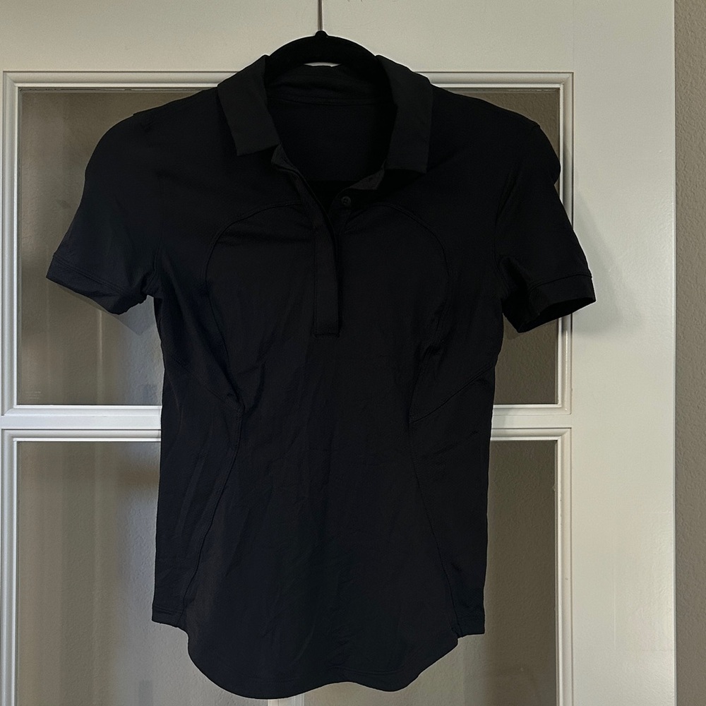 Lululemon women’s swiftly Black Women's Polo Shirt- size 2